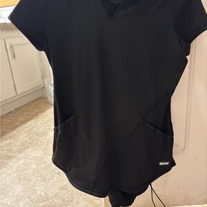 Grey's Anatomy Black V-Neck Scrub Set